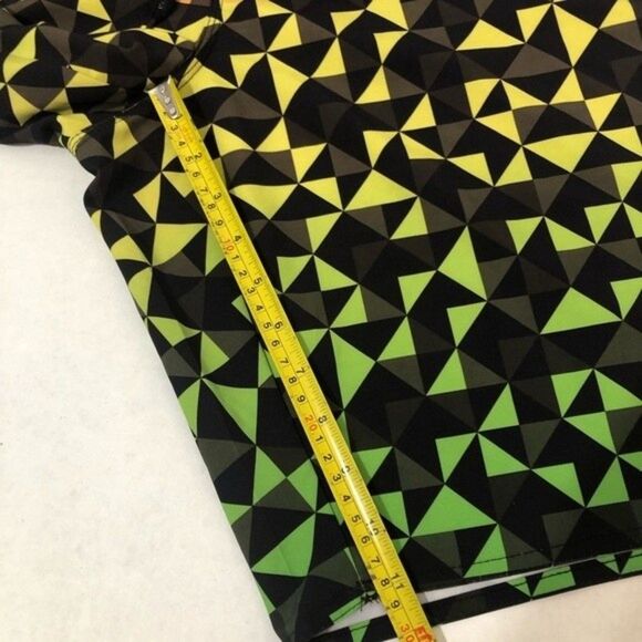 Y2K Hang Ten Board Shorts Size 38 Vintage Rasta Geometric Pattern Surf S… - Picture 7 of 8